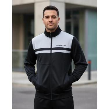 Imagem de JAQUETA MASCULINA TRILOBAL CORVETTE PRETA BRANCA-Masculino