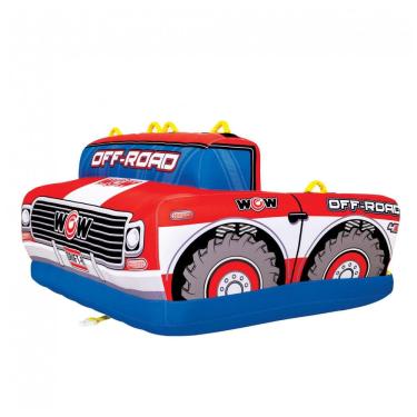 Imagem de Boia Rebocável Temática Caminhão Off Road para 1 a 3 Pessoas, WOW Sports, Azul e Vermelho