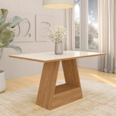 Imagem de Mesa De Jantar Retangular 1,36m Nápoles Cinamomo/off - M.a - A Móveis 