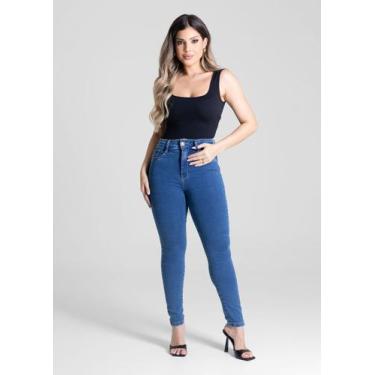 Imagem de Calça Feminina Jeans Push Up Sawary Premium Original Cintura Alta Moda