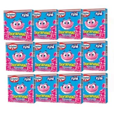 Imagem de Kit c/12 Gelatina Reg Fini Dentaduras Morango/Framb. - Dr. Oetker (504