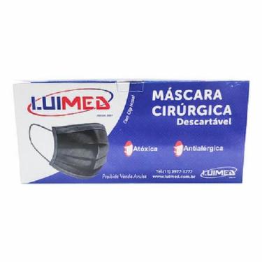Imagem de Máscara cirúrgica tripla descartável c/ elástico c/ 50 unidades - Luim