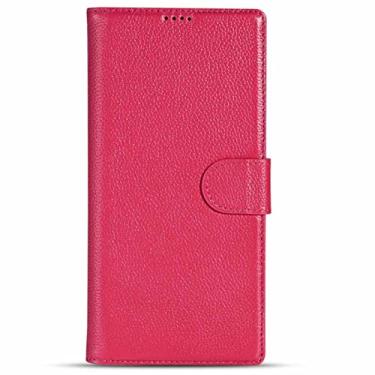 Imagem de Capa carteira para Samsung Galaxy S22/S22+/S22 Ultra, Capa de couro legítimo fina com compartimentos para cartões de suporte Capa flip à prova de choque Capas protetoras TPU, Rosa, S22 15,4 cm