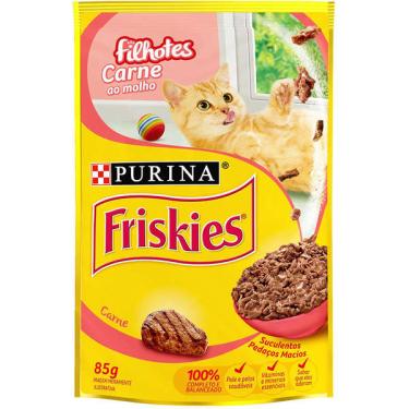 Imagem de Ração Úmida Nestlé Purina Friskies Sachê Carne ao Molho para Gatos Filhotes - 85 g