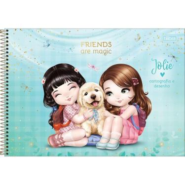 Imagem de Caderno Desenho Capa Dura Jolie 80 Folhas Presente Volta As