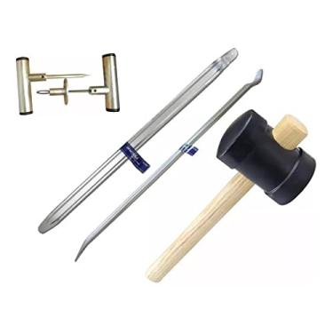 Imagem de Genérico Kit Ferramentas Borracharia Espatulas 50cm + Martelo 600gr + Kit Reparo