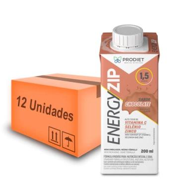 Imagem de Suplemento Energyzip 200ml Sabor Chocolate Caixa com 12 - Prodiet