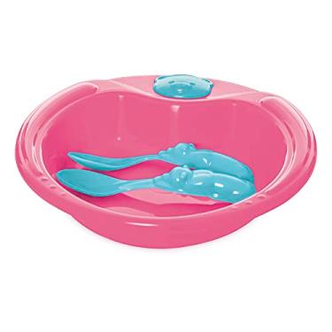 Imagem de Adoleta Bebê Kit Alimentação Pratinho Urso E Colheres Rosa Pop