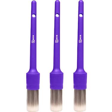 Imagem de Kit 3 Pinceis Zacs Detalhamento Interno Automotivo Cerdas Macia