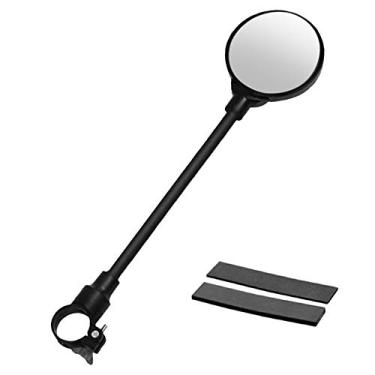 Imagem de Espelho de bicicleta, Romacci Espelho de bicicleta guiador dobrável espelho retrovisor giratório de bicicleta Espelho de bicicleta para extremidade de barra