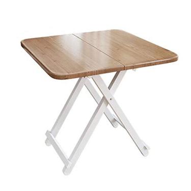Imagem de Mesa lateral criativa portátil dobrável à mão mesa de jantar quadrada para casa mesa de centro multifuncional mesa de centro para sala de estar (cor: latão)