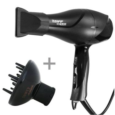 Imagem de Kit Taiff Secador Profissional Black Ion 2000W 127V + Difusor De Ar Curves