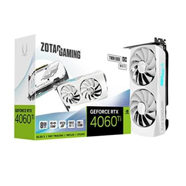 Imagem de ZOTAC Gaming GeForce RTX 4060 Ti 8GB Twin Edge OC White Edition DLSS 3 8GB GDDR6 128-bit 18 Gbps PCIE 4.0 Placa de vídeo compacta, IceStorm 2.0 Advanced Cooling, Spectra RGB Lighting, ZT-D40610Q-10M