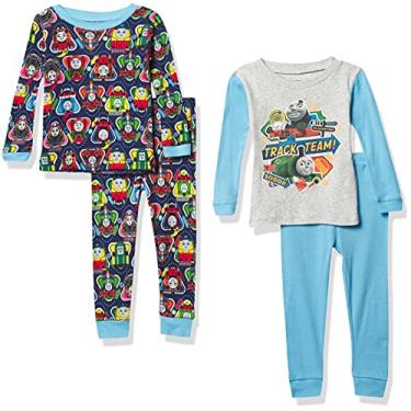 Imagem de Thomas & Friends boys Toddler Baby 4-piece Long Sleeve Pajama Set, Blue, 24 Months US