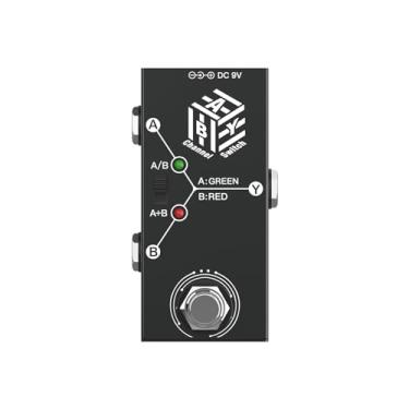 Imagem de XCPHGFM Pedais de guitarra ABY Box Line Selector AB Switch Mini pedal de efeito de guitarra Transmissão bidirecional Caixa de metal Suporte antiderrapante Modos A/B ou A e B