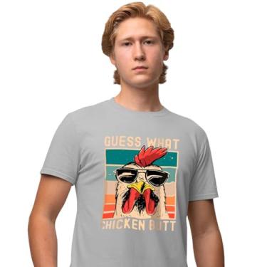 Imagem de Camisa Camiseta Genuine Grit Masculina Estampada Algodão 30.1 Guess What Chicken Butt - G - Cinza