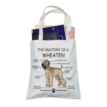Imagem de LEVLO Presentes engraçados para amantes de trigo, The Anatomy of A Wheaten Clever Minds, sacolas de compras para mães veterinárias, Trigo, Large
