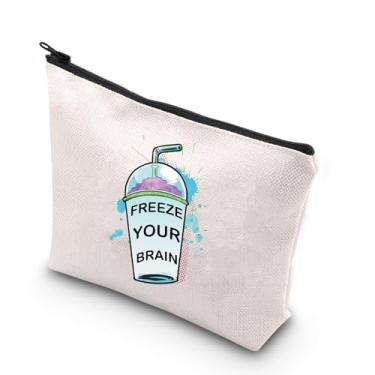 Imagem de BDPWSS Bolsa de maquiagem Freeze Your Brain Heathers Musical Inspired Gift Broadway Broadway Musical Lover Gift Theatre Lover Gift, Congelar cérebro, À prova d'água