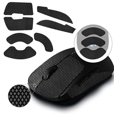 Imagem de TALONGAMES Fita antiderrapante para mouse compatível com mouse Logitech G PRO sem fio para jogos, absorção de suor na palma da mão, fina 0,5 mm, cortada para caber, fácil de aplicar, mouse skin