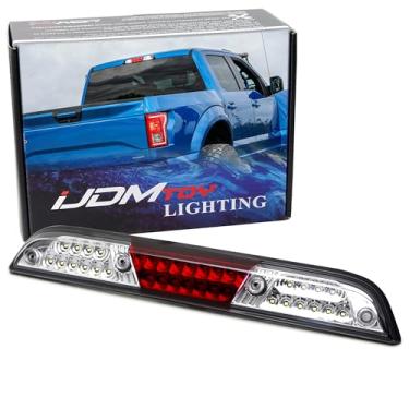 Imagem de iJDMTOY Lente transparente/vermelha com refletor cromado, lâmpada de freio de LED de montagem alta com recurso de flash estroboscópico F1, compatível com Ford 2015-2020 F-150, F-250 F-350, Ranger, Maverick 2022 a partir de 2022