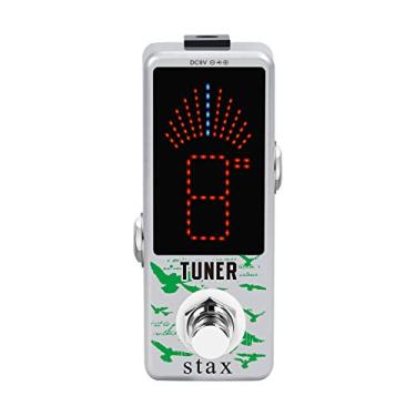 Imagem de Stax Pedal afinador cromático pedal afinador de guitarra efeito de afinação de alta precisão pedais de guitarra para guitarra elétrica e baixo precisão ± 1 centavo tamanho mini desvio verdadeiro.