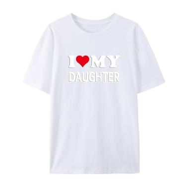 Imagem de Camiseta I Love My Daughter Love Graphics para filha, Branco, M