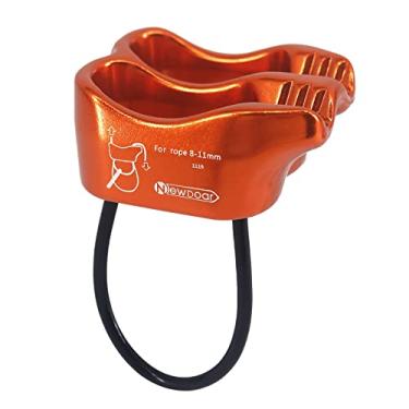 Imagem de NewDoar Dispositivo profissional para escalada para rapel de escalada ATC Rapel Descender 25KN Equipamento de segurança com ranhuras em V (laranja)