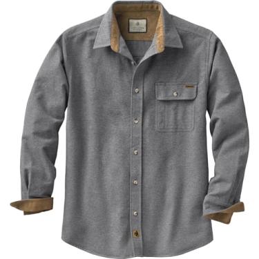 Imagem de Legendary Whitetails Camisa masculina de flanela lisa padrão Buck Camp, cinza mesclado, médio