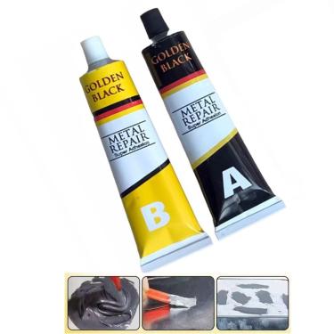 Imagem de Super Cola Epoxi Reparo Aço Metal Aluminio Rachadura Vazamento Secagem Rapida Resistente