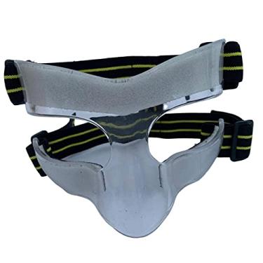 Imagem de Tachiuwa Máscara de esportes máscara facial protetora capa facial inquebrável para nariz quebrado rosto nariz protetor para homens mulheres, Preto amarelo, 15,5 cm x 9,5 cm