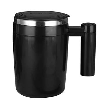 Imagem de Caneca com agitação automática de 380 ml com tampa Xícara de café com agitação magnética automática Xícara de café com mistura automática de aço inoxidável elétrica para café Leite Cacau Chá de choc
