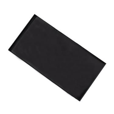 Imagem de Bandeja de armazenamento de joias Bandeja de toucador retangular Bandeja de bugigangas antiga Pulseira preta Contador de temperos Organizador de garrafas com acabamento preto Mini metal ferro forjado