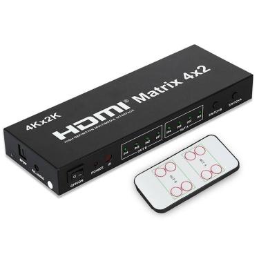 Imagem de Matrix Hdmi 4X2 Switch Splitter 1080P 4K 3D Com Controle