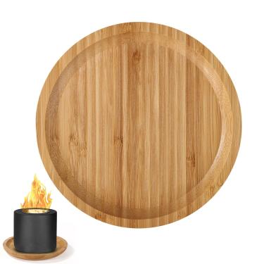 Imagem de Tapete de lareira de mesa de 25,4 cm para fogão solo mesa e mesa XL, tapete de madeira redondo resistente ao calor para fogão, tapete de mesa, proteção de mesa, acessórios de fogão