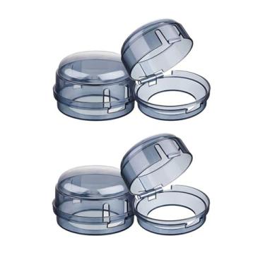 Imagem de 4 capas de botão de fogão para segurança infantil, capas de botão de fogão a gás, protetores de segurança de cozinha para crianças, bebês, crianças, fornos de plástico e tampa de maçaneta a gás