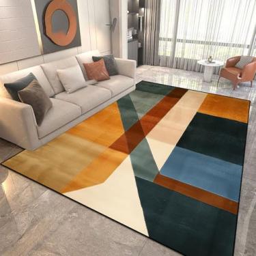 Imagem de Tapetes geométricos modernos para sala de estar, decoração luxuosa e leve para casa, tapetes grandes para quarto, tapetes macios, JH018, flanela, 10,200 x 250 cm, 78,7 x 98 pol.