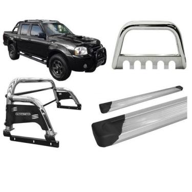 Imagem de Kit Quebra Mato Santo Antonio H3 Estribo Frontier 2007 Cromado - HOZZ