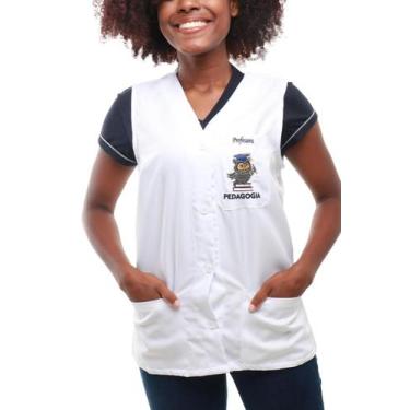 Imagem de Jaleco feminino regata bordado frente - CARMONI, Branco, P