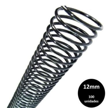Imagem de Espiral Plastico para encadernação 12mm Preto c/ 100 Pcs - MARES