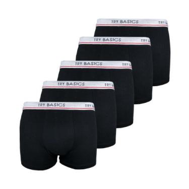 Imagem de Kit 5 Cuecas Boxers Infantil Box Algodão Cotton Conforto - Try Basics,