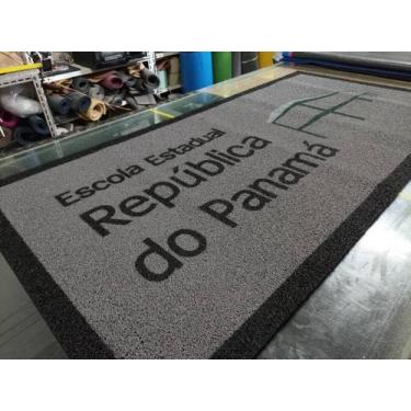 Imagem de Capacho personalizado vulcanizado silver - com logo e bordas - Linha S
