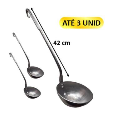 Imagem de Concha Industrial 42 cm de Feijão Alumínio Forte para Caldeirão - JBC 