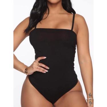 Imagem de Body Feminino Decote Reto Alcinha básico - GIORTIZ, Preto, M