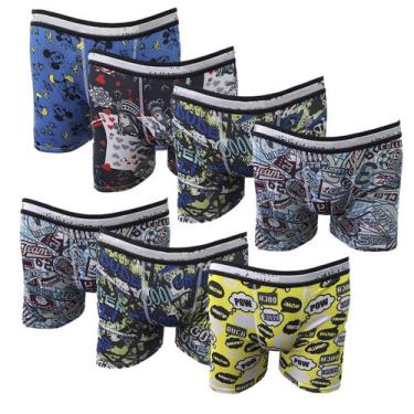 Imagem de Kit 7 Cuecas Masculina Cós Elástico Forro Algodão Moda - Lua Lingerie,