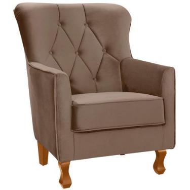 Imagem de Poltrona para Sala Decorativa c/ Capitonê Carrara - Konfort, Veludo Ca