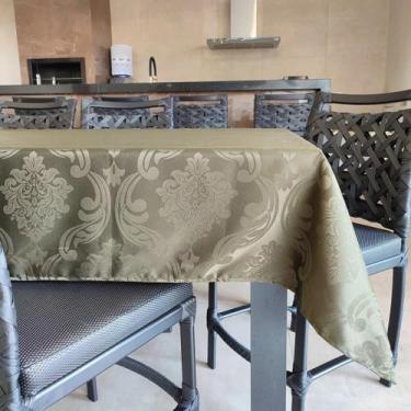 Imagem de Toalha De Mesa Retangular Sala Jantar Jacquard 12 Lugares 3,50m x 1,35