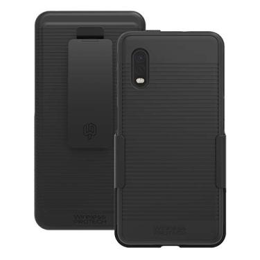 Imagem de Wireless ProTech Capa com clipe compatível com Samsung Galaxy XCover Pro modelo SM-G715. Coldre de clipe de cinto giratório resistente e capa protetora flexível durável combo (preto)