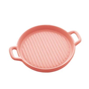 Imagem de Travessa Porcelana Redonda Nordica Rosa Matt 24x19x3cm - Bon Gourmet