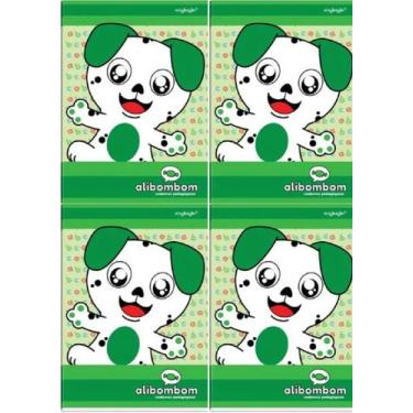 Imagem de Kit com 4 Cadernos alibombom verde brochurao com 60 folhas - Maxima Ca