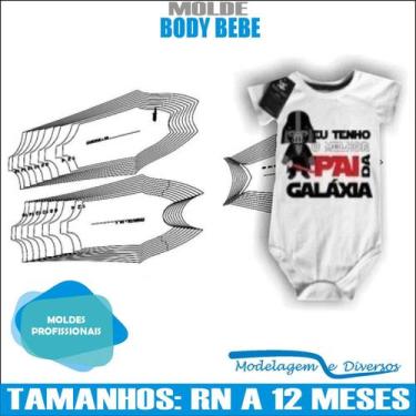Imagem de Molde Body Bebê, Modelagem&Diversos, Tamanhos Rn A 12 Meses